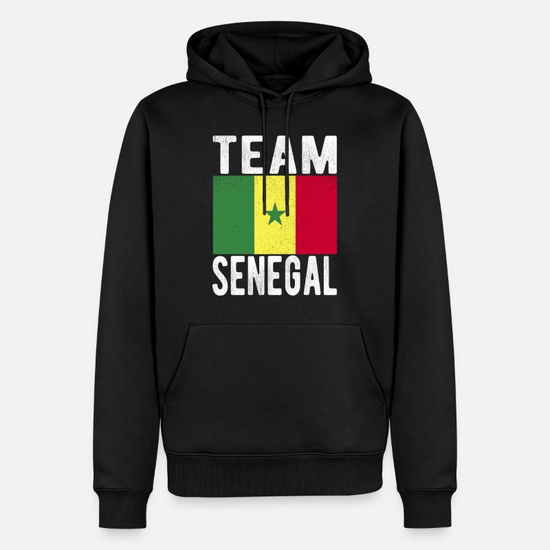 Drapeau du Sénégal - Sweat à capuche Premium bio Homme - noir