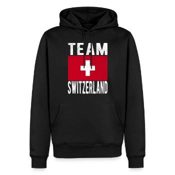 Drapeau de la Suisse - Sweat à capuche Premium bio Homme - noir - Devant - Nico (187cm)