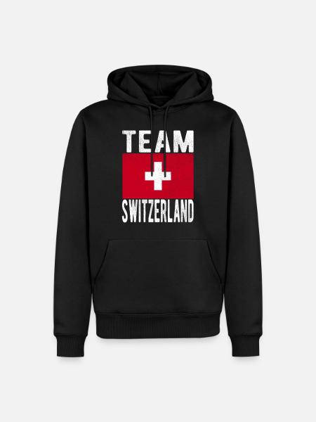 Schweiz Fahne - Männer Premium Bio Hoodie - Schwarz