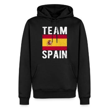 Drapeau de l’Espagne - Sweat à capuche Premium bio Homme - noir - Devant - Nico (187cm)