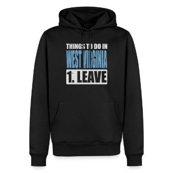 West Virginia Meme - Männer Premium Bio Hoodie - Schwarz - Vorne - Nico (187cm)