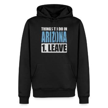 Arizona Meme - Männer Premium Bio Hoodie - Schwarz - Vorne - Nico (187cm)