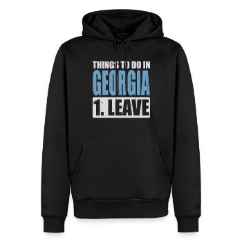 Georgia Meme - Männer Premium Bio Hoodie - Schwarz - Vorne - Nico (187cm)