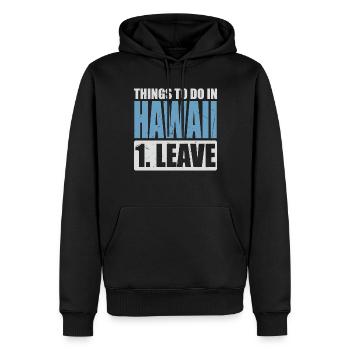 Mèmes d’Hawaï - Sweat à capuche Premium bio Homme - noir - Devant - Nico (187cm)