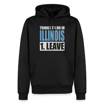 Illinois Meme - Männer Premium Bio Hoodie - Schwarz - Vorne - Nico (187cm)