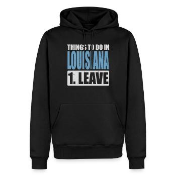 Mème de Louisiane - Sweat à capuche Premium bio Homme - noir - Devant - Nico (187cm)