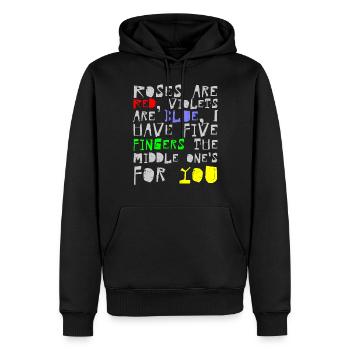 Chemise de poésie effrontée - Sweat à capuche Premium bio Homme - noir - Devant - Nico (187cm)