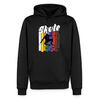 Skateboard Freestyle - Sweat à capuche Premium bio Homme - noir - Devant - Nico (187cm)