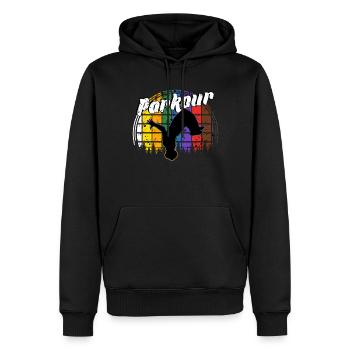 parkour - Sweat à capuche Premium bio Homme - noir - Devant - Nico (187cm)