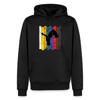 Parkour - Sweat à capuche Premium bio Homme - noir - Devant - Nico (187cm)