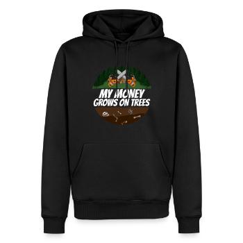 Lumberjack Shirt Chainsaw Chainsaw Saw - Men’s Premium Organic Hoodie - black - Front - Nico (187cm)
