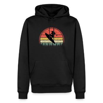 Surfen - Männer Premium Bio Hoodie - Schwarz - Vorne - Nico (187cm)