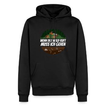 Holzfäller - Männer Premium Bio Hoodie - Schwarz - Vorne - Nico (187cm)