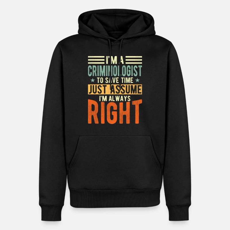Criminologue - Sweat à capuche Premium bio Homme - noir
