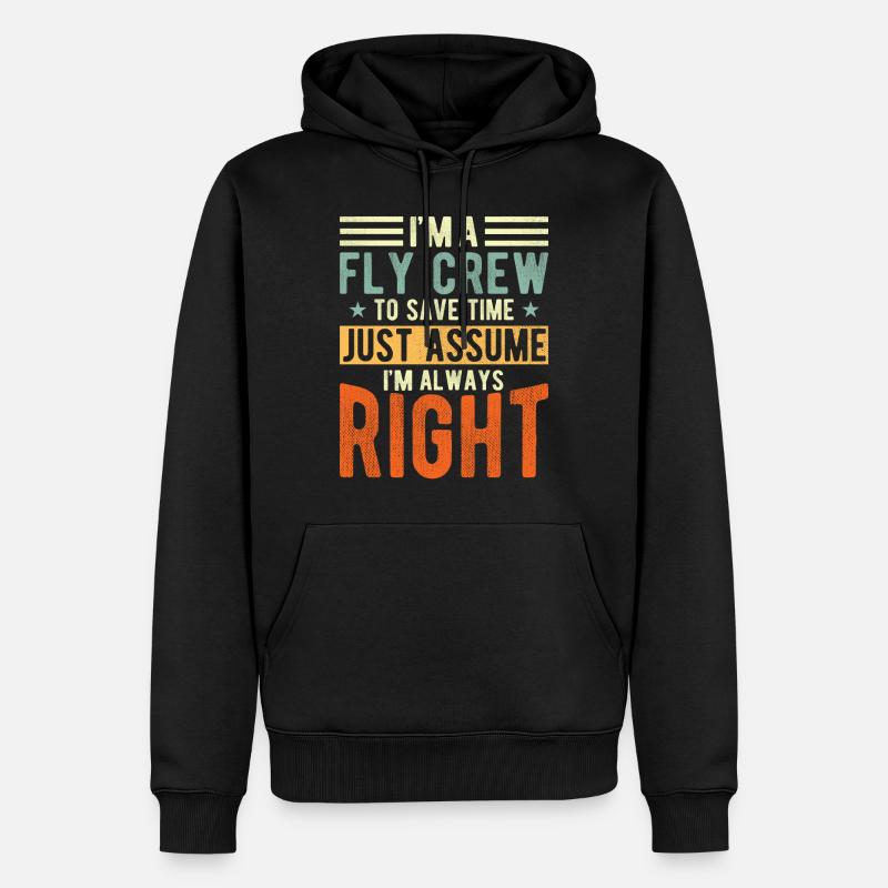 Équipage de vol - Sweat à capuche Premium bio Homme - noir