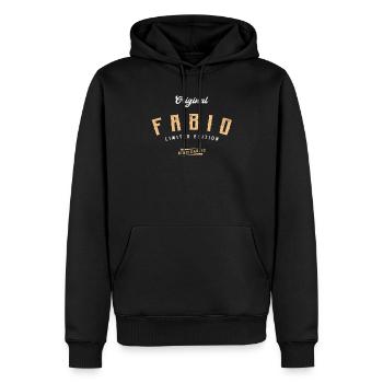 Fabio Limited Edition - Männer Premium Bio Hoodie - Schwarz - Vorne - Nico (187cm)