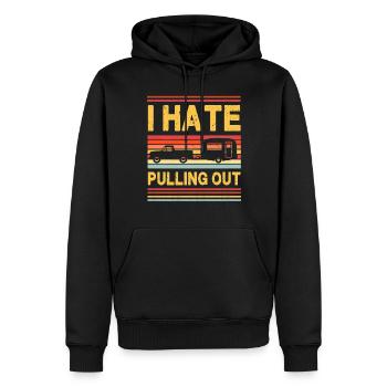 I Hate Pulling Out - Caravan - Men’s Premium Organic Hoodie - black - Front - Nico (187cm)