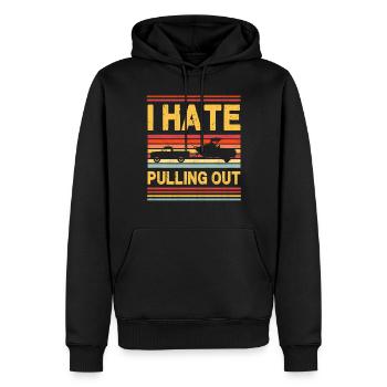 I Hate Pulling Out - Boating - Men’s Premium Organic Hoodie - black - Front - Nico (187cm)