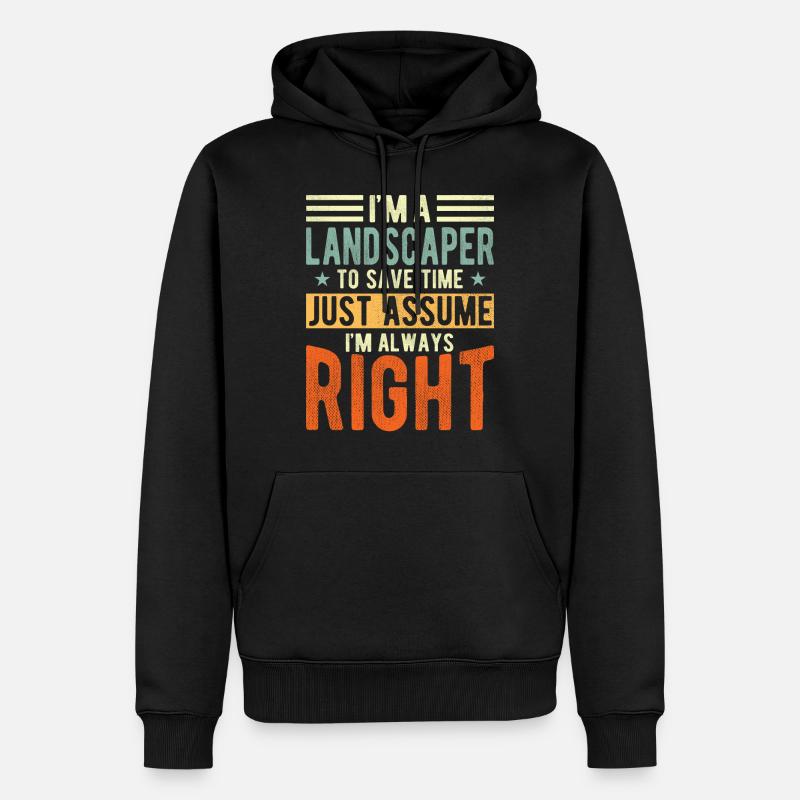 Landschaftsgestalter - Männer Premium Bio Hoodie - Schwarz