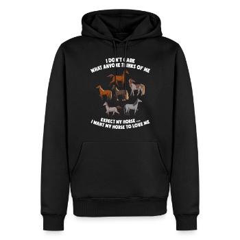 Je me fiche de ce que les gens pensent de moi Chevaux - Sweat à capuche Premium bio Homme - noir - Devant - Nico (187cm)