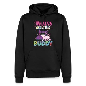 Mama’s Quilting Buddy Sewer Coudre Quilt Quilter - Sweat à capuche Premium bio Homme - noir - Devant - Nico (187cm)