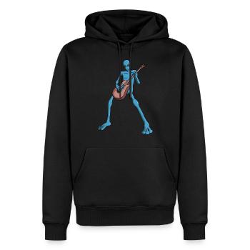 Alien Gitarrist Gitarre Astronaut Außerirdischer - Männer Premium Bio Hoodie - Schwarz - Vorne - Nico (187cm)
