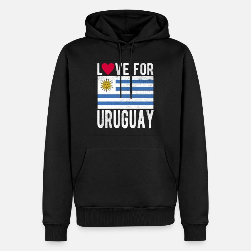 Drapeau de l’Uruguay - Sweat à capuche Premium bio Homme - noir