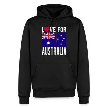 Drapeau de l’Australie - Sweat à capuche Premium bio Homme - noir - Devant - Nico (187cm)