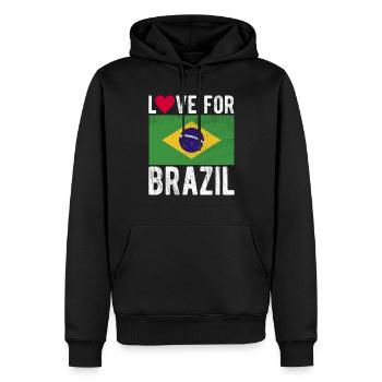 Drapeau du Brésil - Sweat à capuche Premium bio Homme - noir - Devant - Nico (187cm)