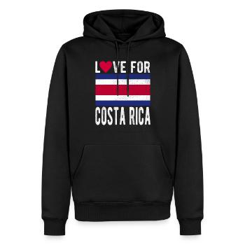 Drapeau du Costa Rica - Sweat à capuche Premium bio Homme - noir - Devant - Nico (187cm)