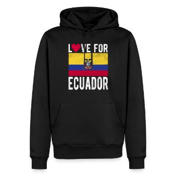 Drapeau de l’Équateur - Sweat à capuche Premium bio Homme - noir - Devant - Nico (187cm)