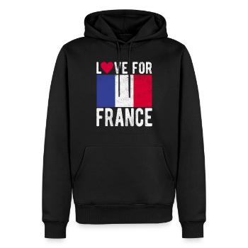 Frankreich Fahne - Männer Premium Bio Hoodie - Schwarz - Vorne - Nico (187cm)
