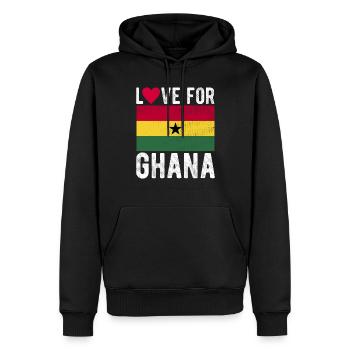Ghana Fahne - Männer Premium Bio Hoodie - Schwarz - Vorne - Nico (187cm)