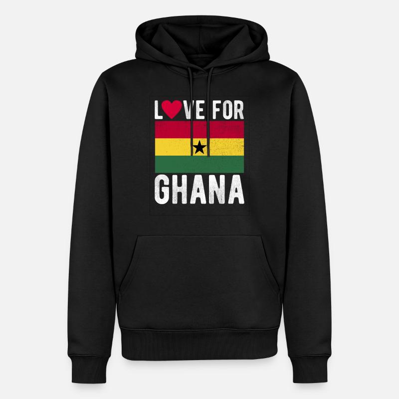 Drapeau du Ghana - Sweat à capuche Premium bio Homme - noir