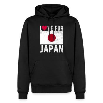 Drapeau du Japon - Sweat à capuche Premium bio Homme - noir - Devant - Nico (187cm)