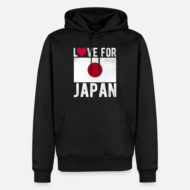 Drapeau du Japon - Sweat à capuche Premium bio Homme - noir