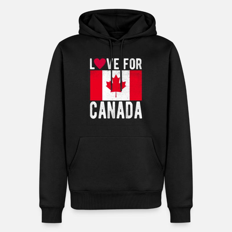 Drapeau du Canada - Sweat à capuche Premium bio Homme - noir