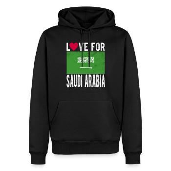 Saudi-arabien Fahne - Männer Premium Bio Hoodie - Schwarz - Vorne - Nico (187cm)