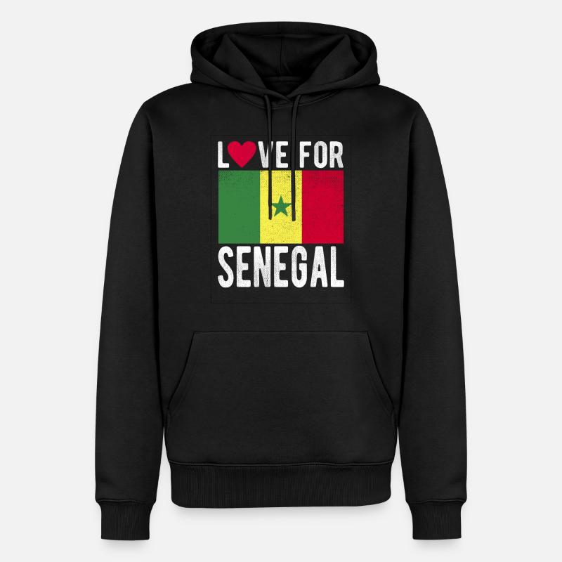 Drapeau du Sénégal - Sweat à capuche Premium bio Homme - noir