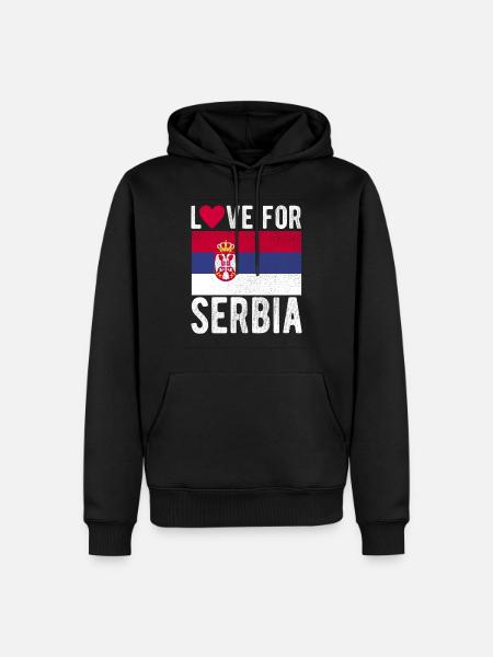 Serbia Flag - Men’s Premium Organic Hoodie - black