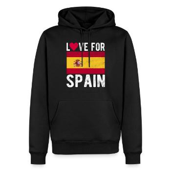 Drapeau de l’Espagne - Sweat à capuche Premium bio Homme - noir - Devant - Nico (187cm)
