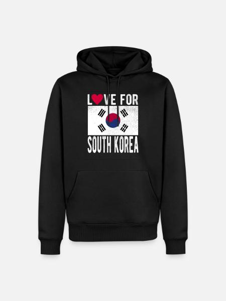 South Korea Flag - Men’s Premium Organic Hoodie - black