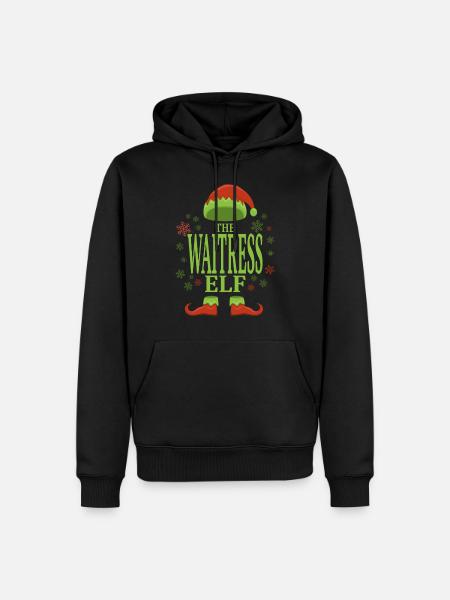 Waitress Christmas Elf - Men’s Premium Organic Hoodie - black