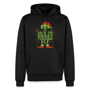 Winzer Weihnachtself - Männer Premium Bio Hoodie - Schwarz - Vorne - Nico (187cm)