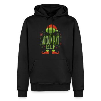 Buchhalter Weihnachtself - Männer Premium Bio Hoodie - Schwarz - Vorne - Nico (187cm)