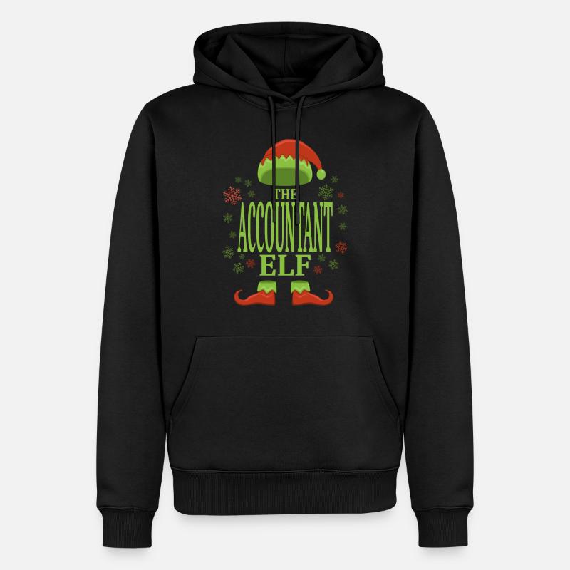 Comptable Elfe de Noël - Sweat à capuche Premium bio Homme - noir