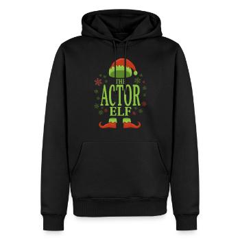 Acteur Elfe de Noël - Sweat à capuche Premium bio Homme - noir - Devant - Nico (187cm)