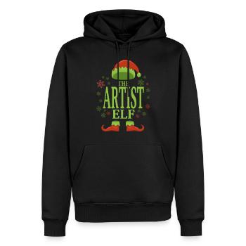 Artist Christmas Elf - Men’s Premium Organic Hoodie - black - Front - Nico (187cm)