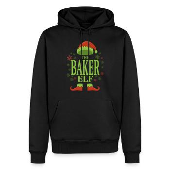 Bäcker Weihnachtself - Männer Premium Bio Hoodie - Schwarz - Vorne - Nico (187cm)
