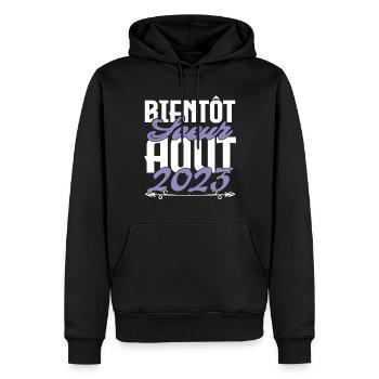 Annonce grossesse. bientôt Sœur Aout 2023.soeur - Sweat à capuche Premium bio Homme - noir - Devant - Nico (187cm)